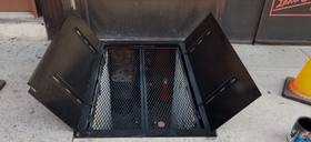 Mesh security door, closed — sidewalk door installation NYC